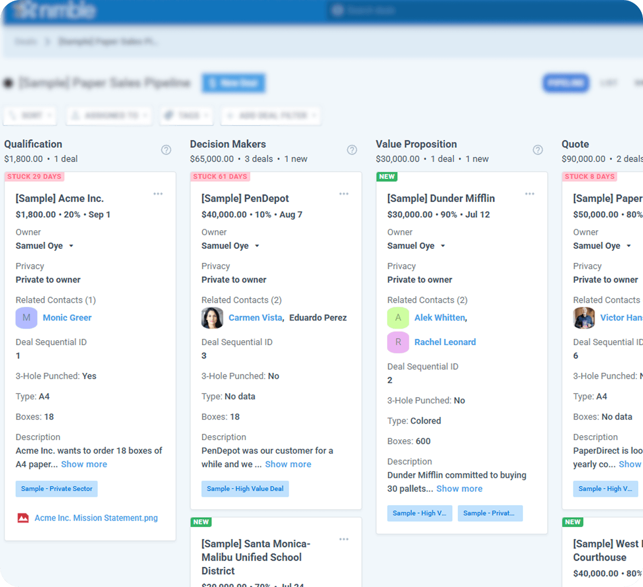 Nimble sales pipeline