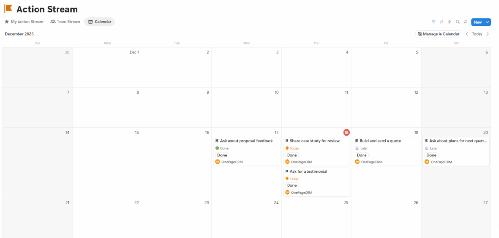 calendar in notion crm template