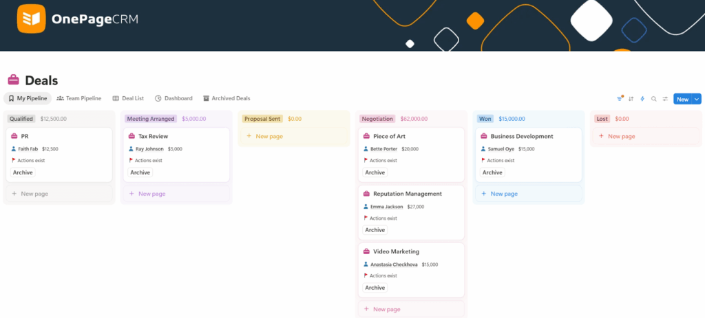 deals in notion crm template