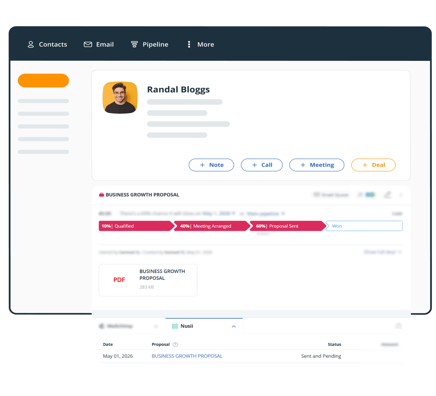 Sync nusii proposals in onepagecrm