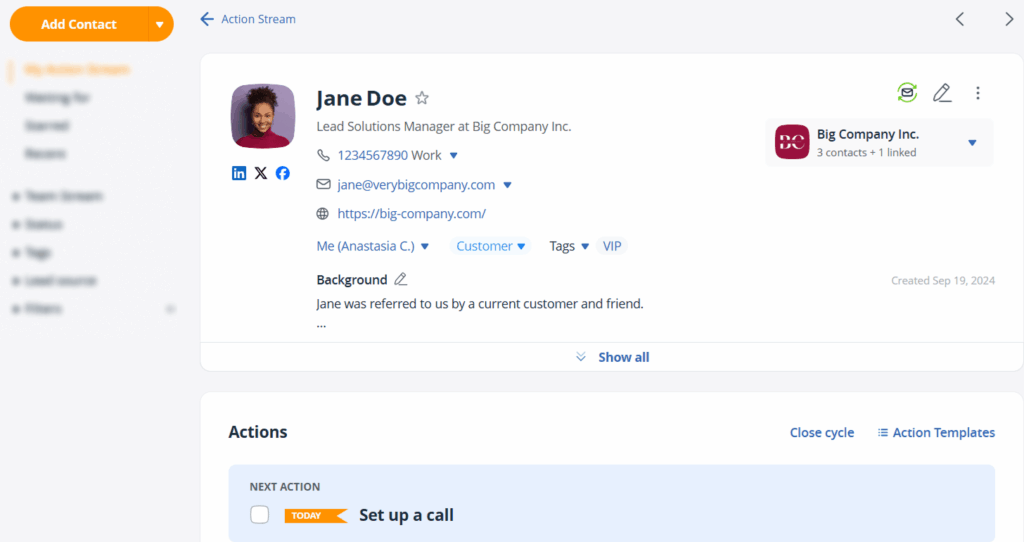 onepagecrm visible layout