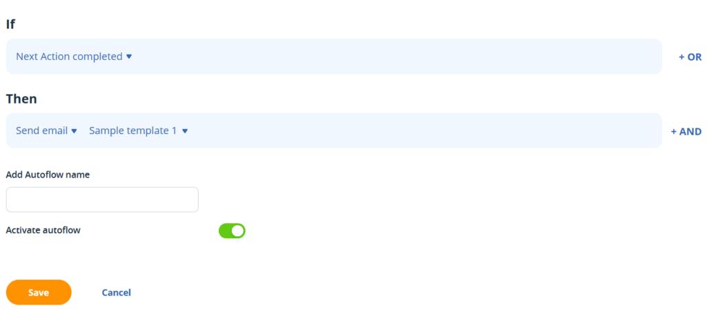 onepagecrm automated workflow builder
