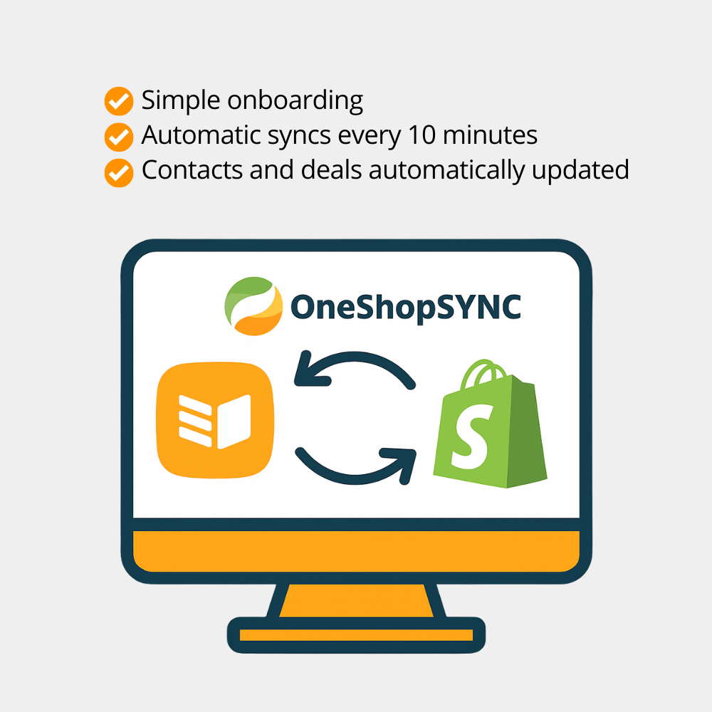 shopify and onepagecrm integration via oneshopsync
