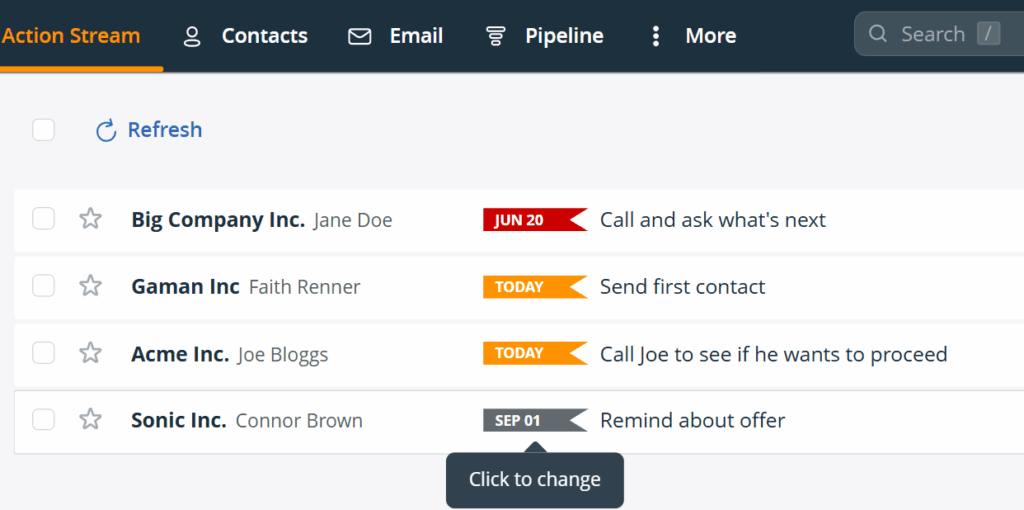 organize leads with follow-up reminders
