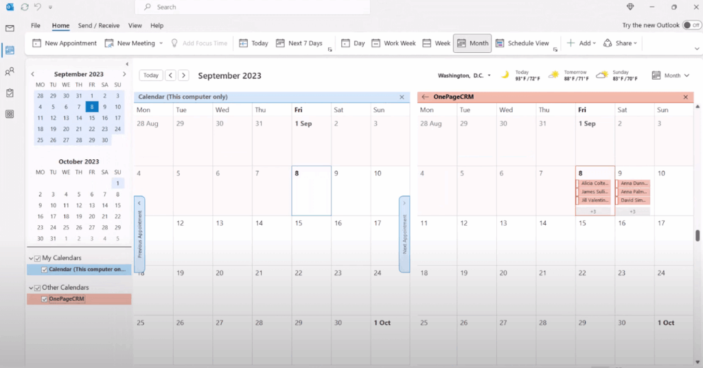 sync outlook calendar