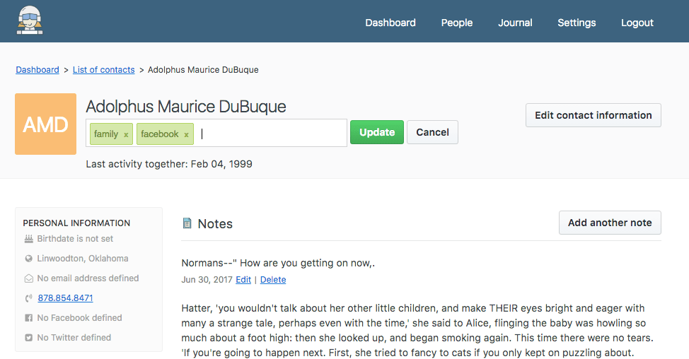 monica as personal crm