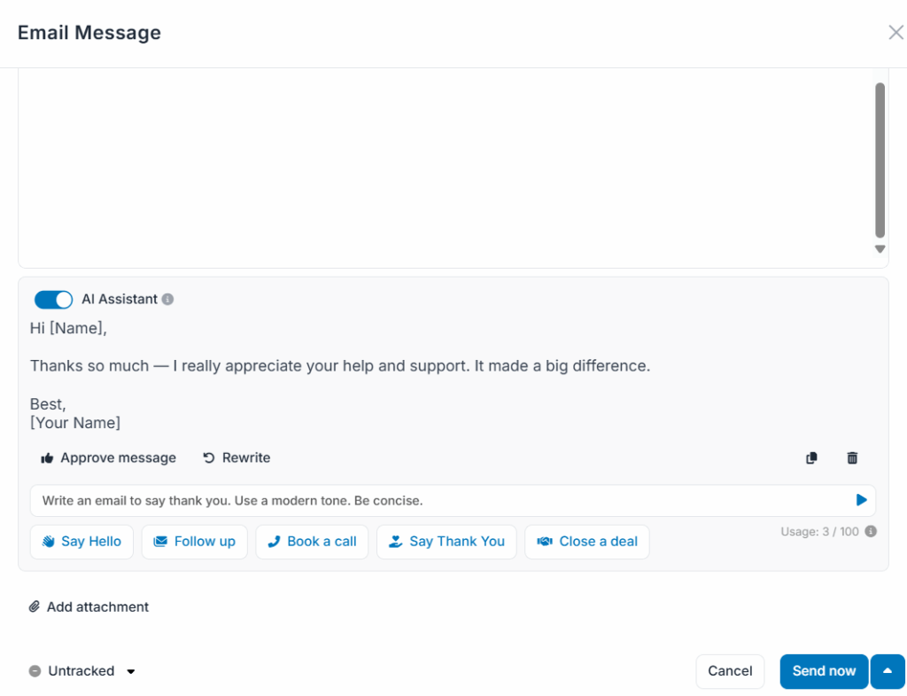 pipeline crm ai email assistant