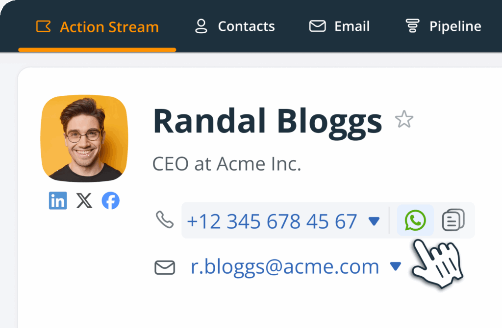 quick buttons in crm