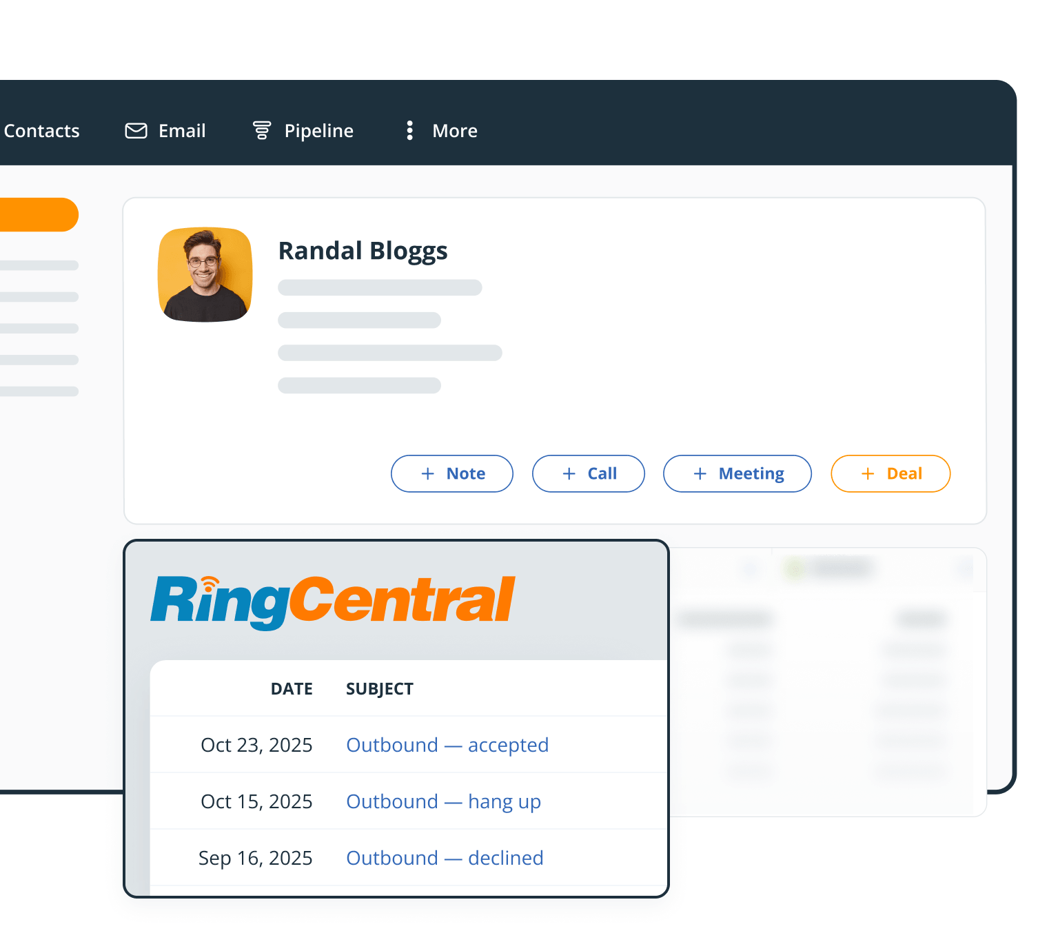 RingCentral CRM widget