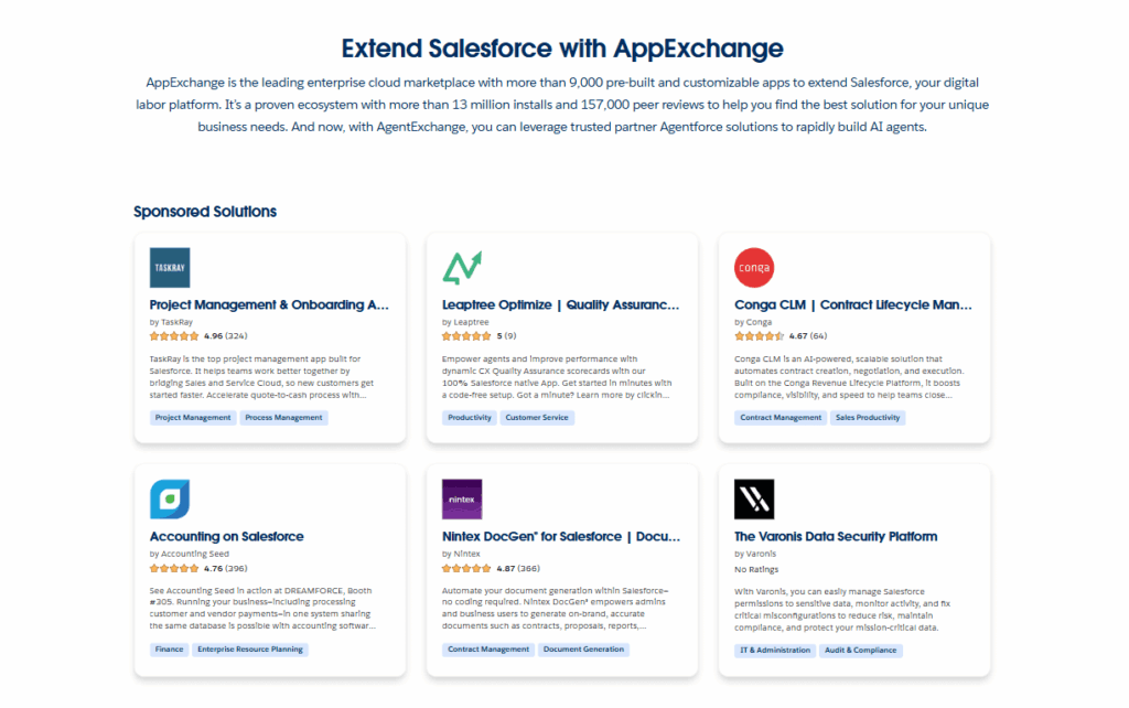 appexchange integrations in salesforce crm