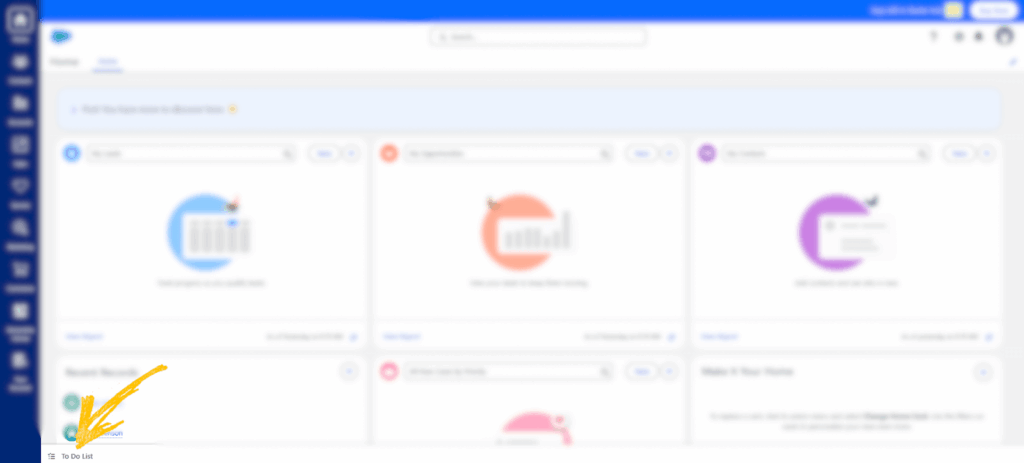 salesforce crm tasks pop-up