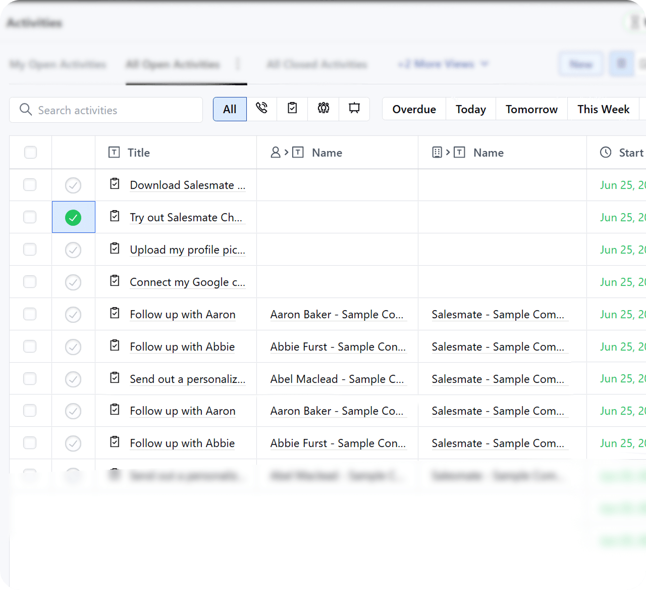 Salesmate follow-up tracking