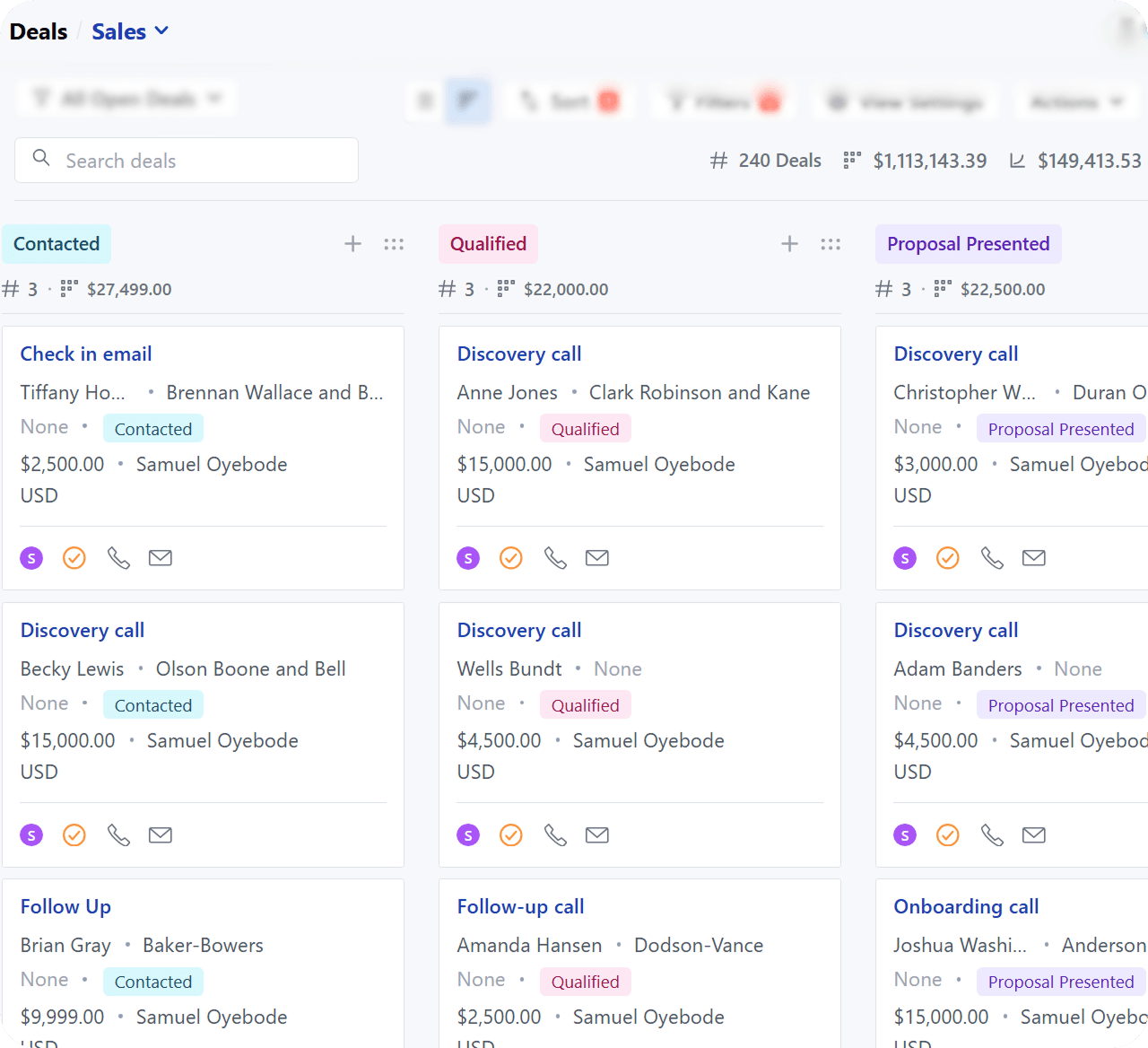 Salesmate sales pipeline