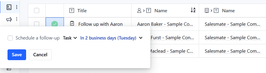 salesmate crm follow-up task