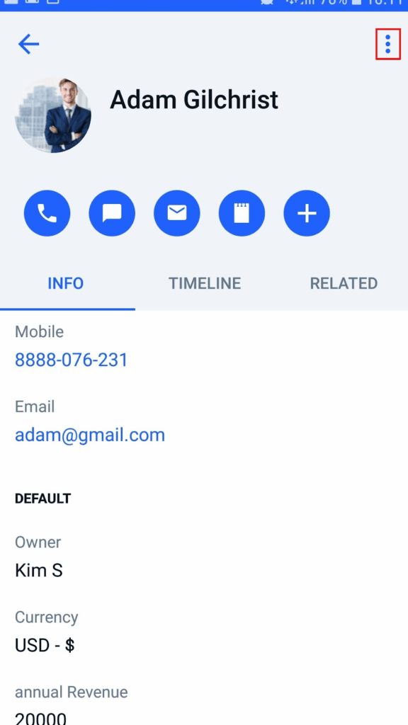 salesmate mobile crm interface