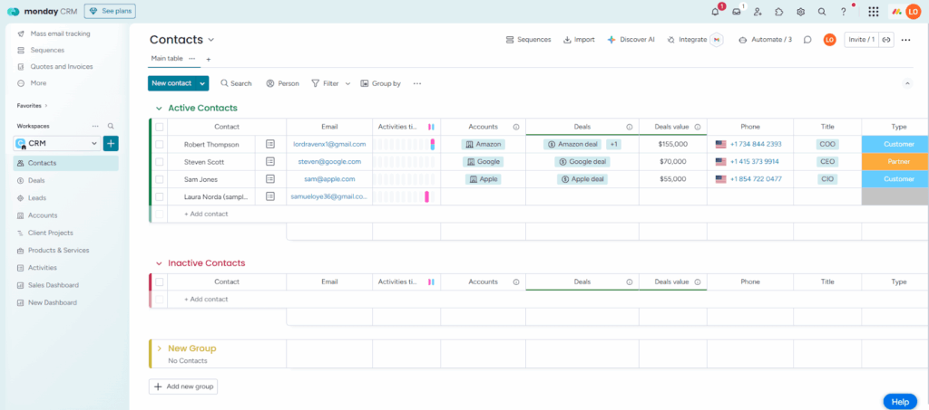 monday sales crm