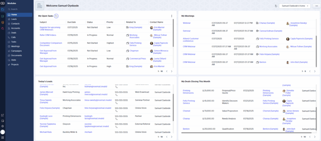 zoho crm