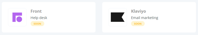 coming soon integrations