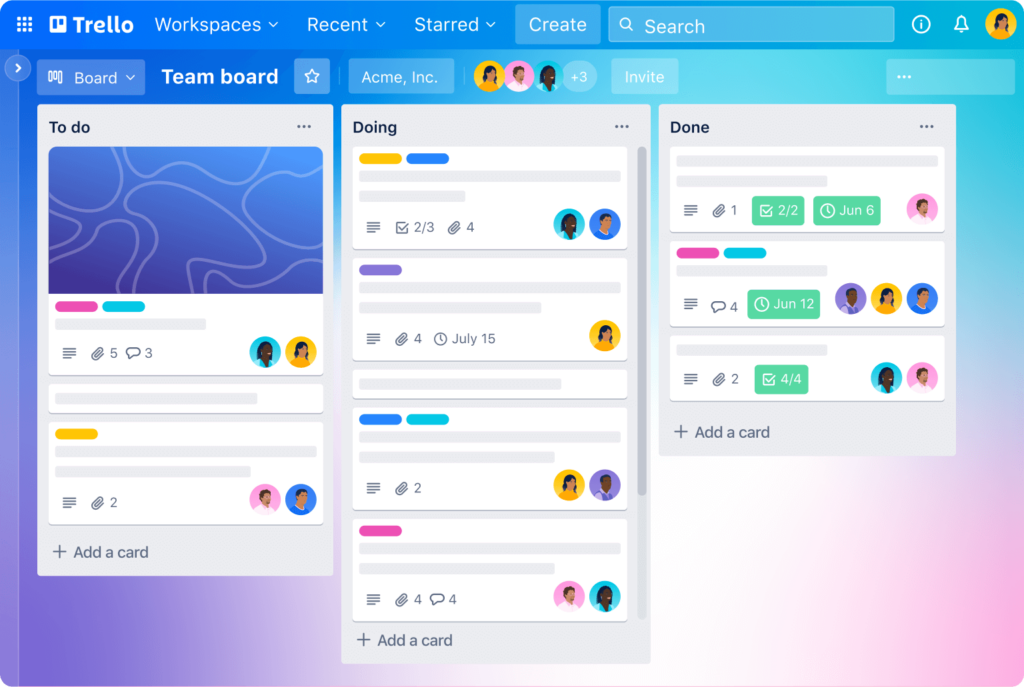 Trello board example