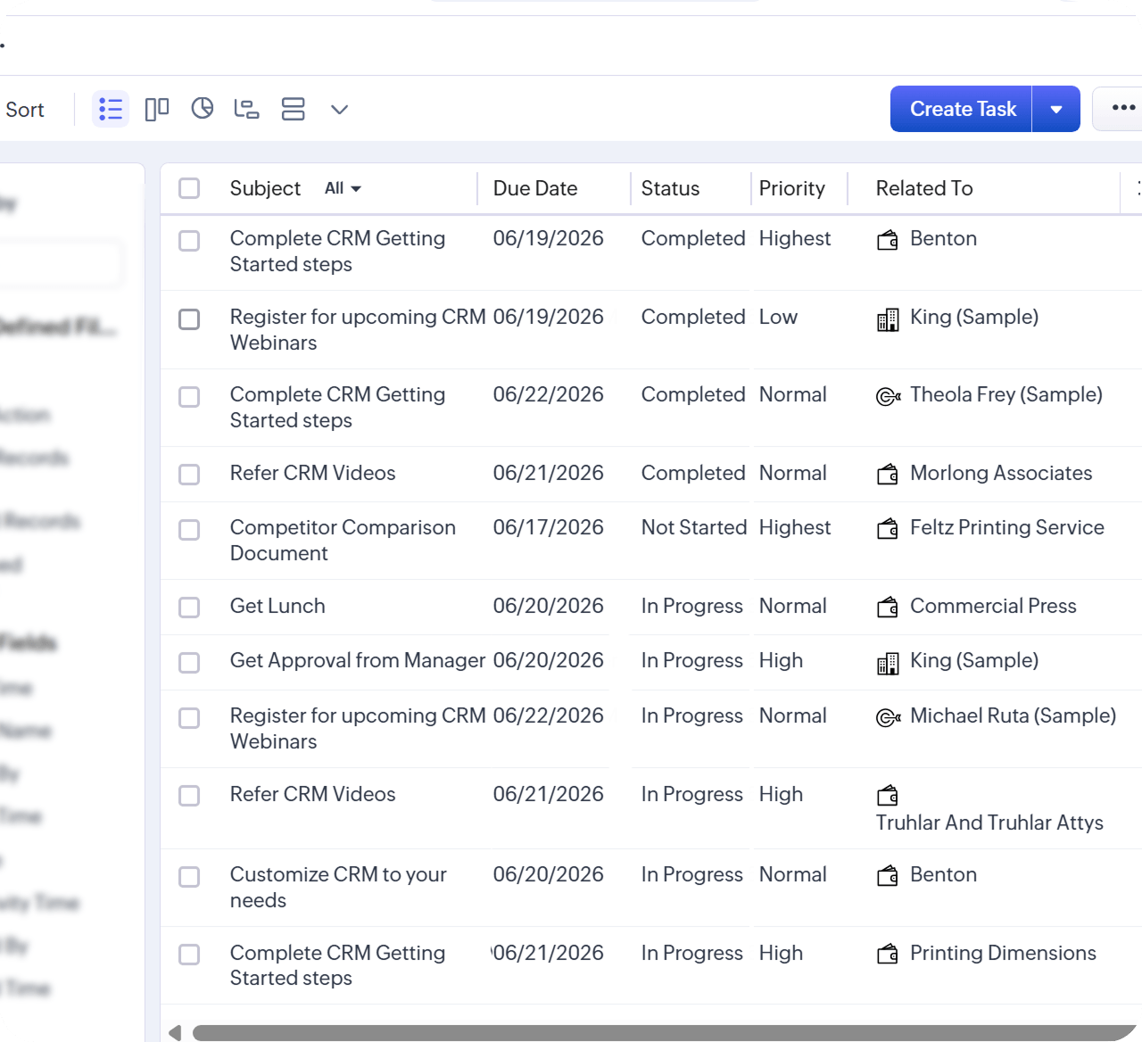 Zoho follow-up tracking