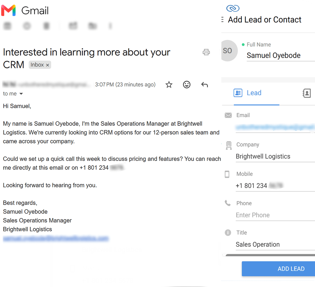 Zoho lead capture